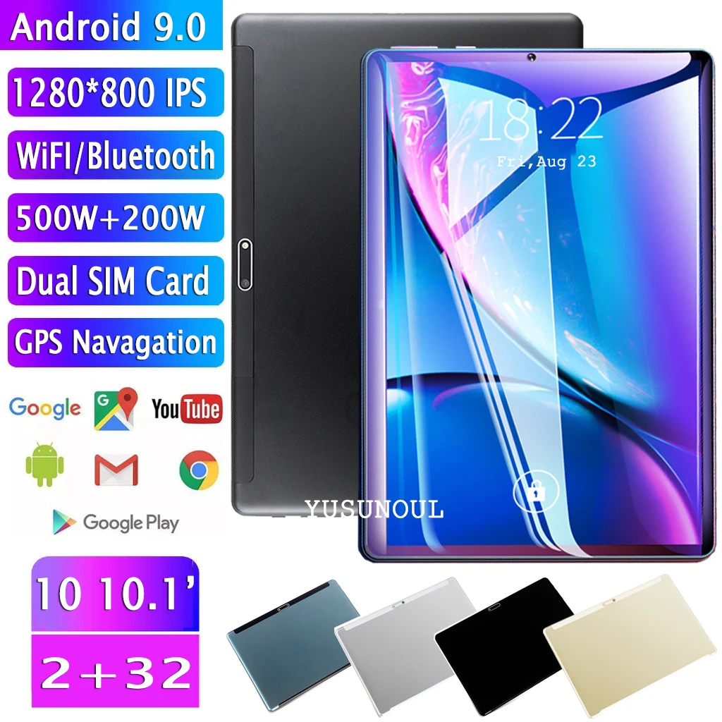 Планшет Android 9 0 IPS экран 10 дюймов четырехъядерный процессор 2 Гб ОЗУ 32 ПЗУ Wi-Fi Bluetooth