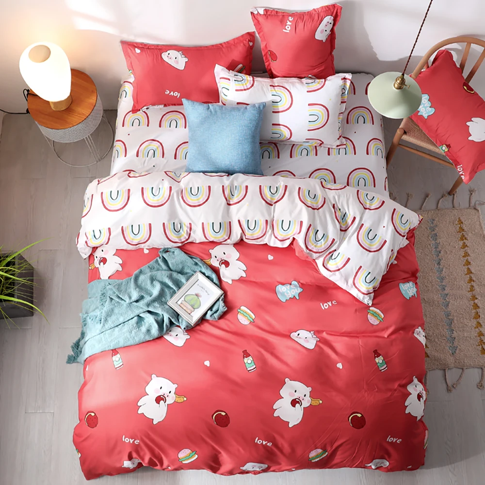 Sky Blue Bedding Set Thumпостельные принадлежности Магнолия комплект постельного белья Королева Размер свежий удобный элегантный цветочный пододеяльник для девочек Король ПОЛНЫЙ двуспальная односпальная кровать набор - Цвет: Sky Blue Bedding Set