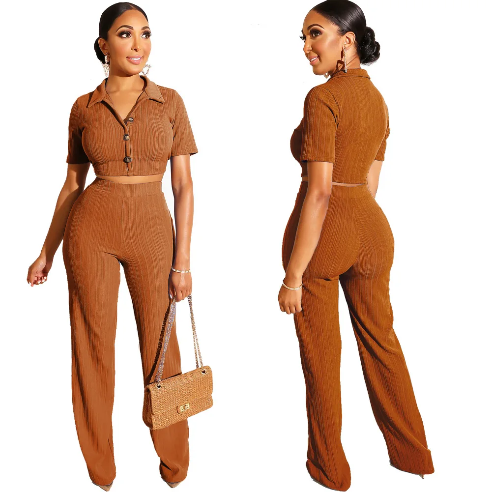 2019 женский летний вязаный свитер с коротким рукавом и отложным воротником топ