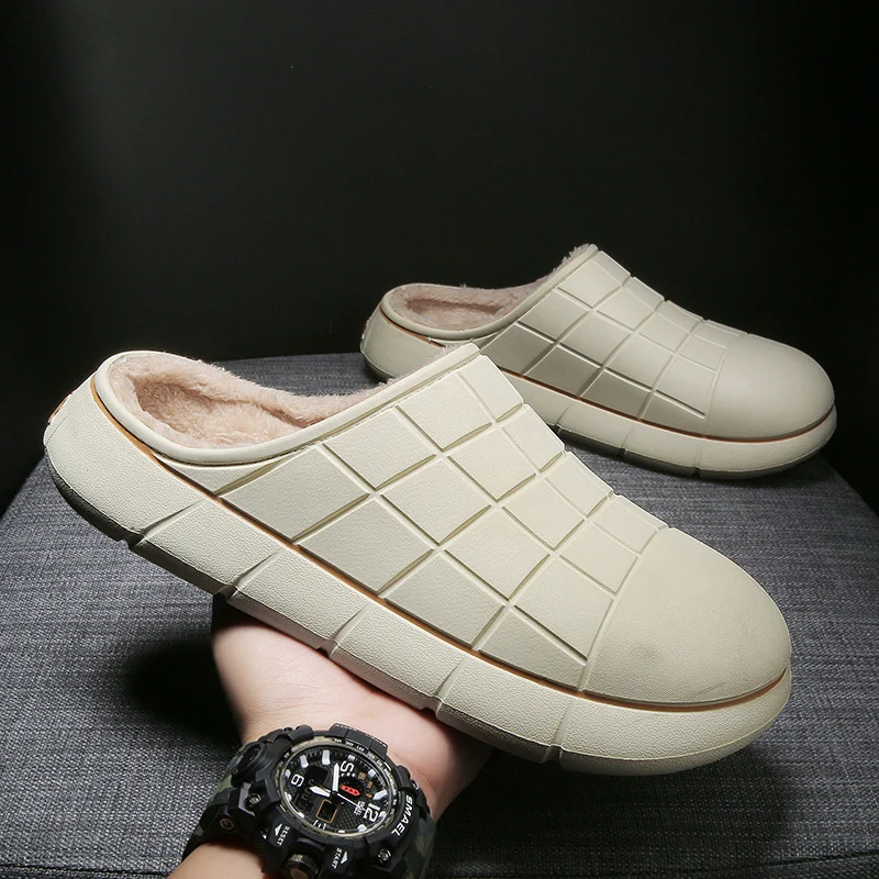 

2021 Winter New EVA Couple Large Size Indoor Thickened Warmer Feet Lightweight Casual Cotton Slippers Men Shoes