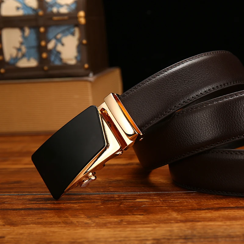 Aoluolan New Famous Brand Belt Male Designer Automatic Buckle Leather Luxury Belts for Men Ceinture Homme