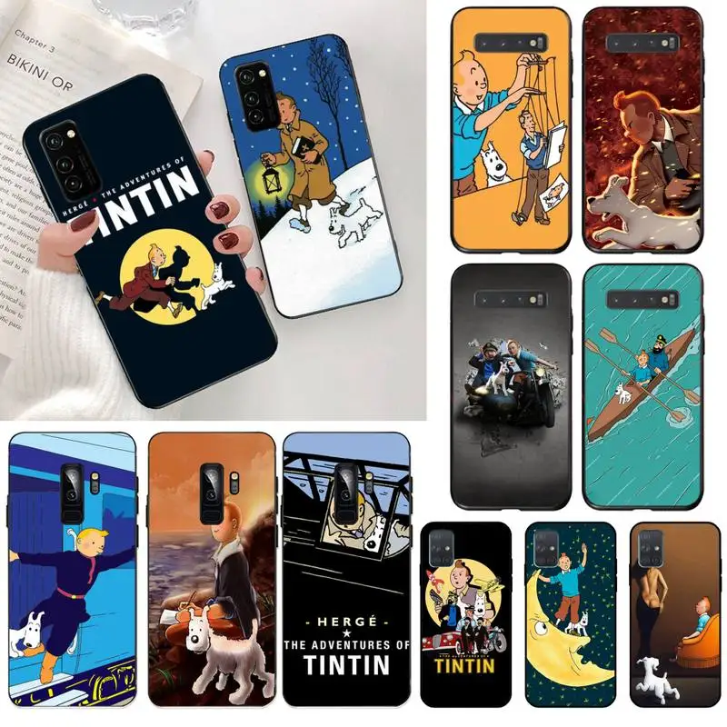 

YJZFDYRM The Adventures of Tintin DIY Painted Bling Phone Case for Samsung S20 plus Ultra S6 S7 edge S8 S9 plus S10 5G lite 2020