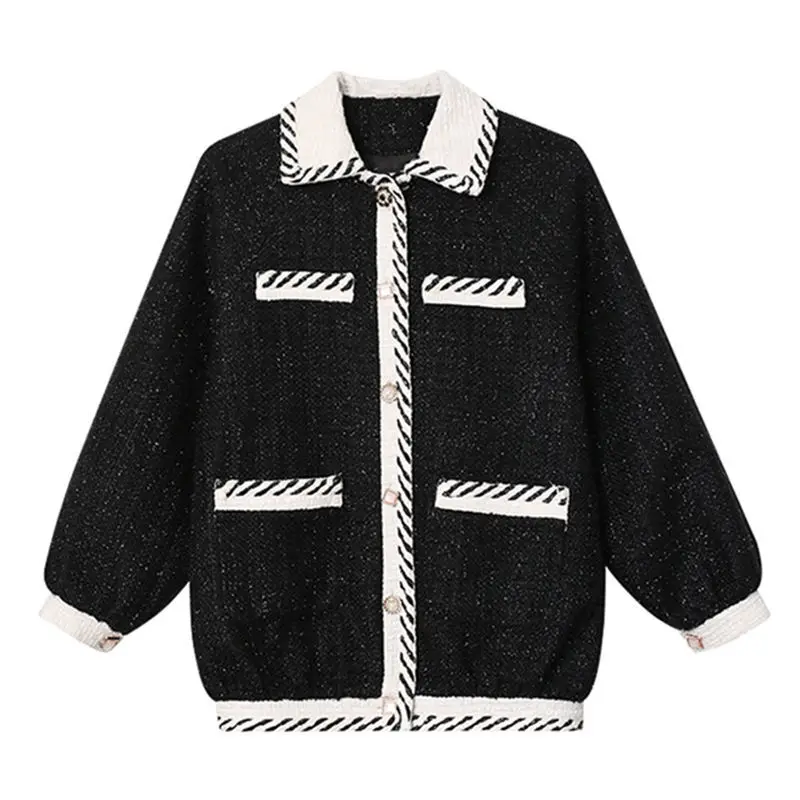 

Women's Jacket Hot Sale 2020 New Korean-Style Loose Casual Mid-Length Autumn and Winter Women's Black Shirt All-match
