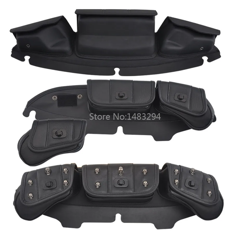 Сумка для лобового стекла мотоцикла сумка обтекатель 3 кармана Harley Electra Glide Street Ultra