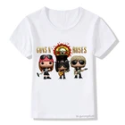 Детская футболка с принтом Slash Rock Band, с круглым вырезом и розами, летняя, классная Повседневная футболка для мальчиков и девочек, модные топы