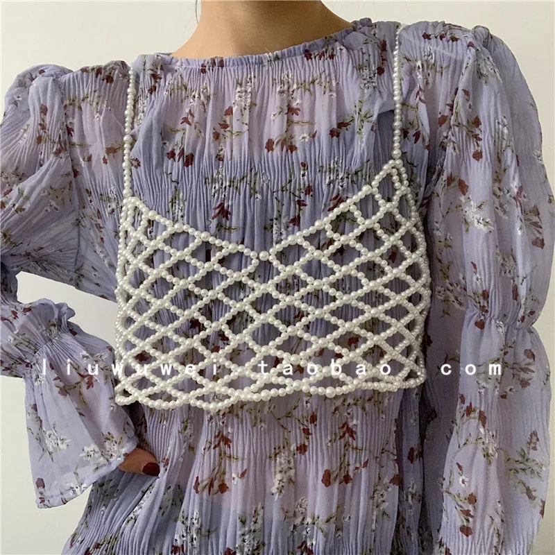 

Korean Style Temperament Camisole Hollow Pearl Waist Seal Decoration Women's All-Matching Shirt Suit Jacket Strap Belt Outer