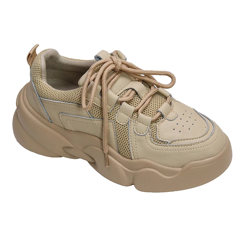 

Zapatillas Urbanas Para Mujer 2021 Spring Sport Thick Sole Lady Leisure Shoes Lace Up Comfortable Women Chunky Sneakers Outdoor