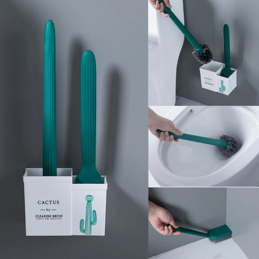 

Toilet Brush Cactus Household Multifunctional Hair Brush Floor Cleaning Brush Wall-Mounted Aromatherapy Toilet Brush Set