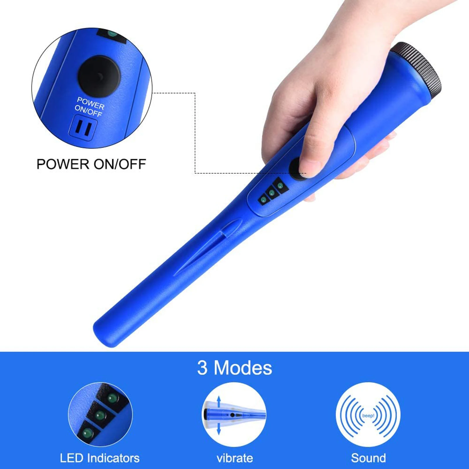 Ручной металлоискатель водонепроницаемый Высокочувствительный детектор для