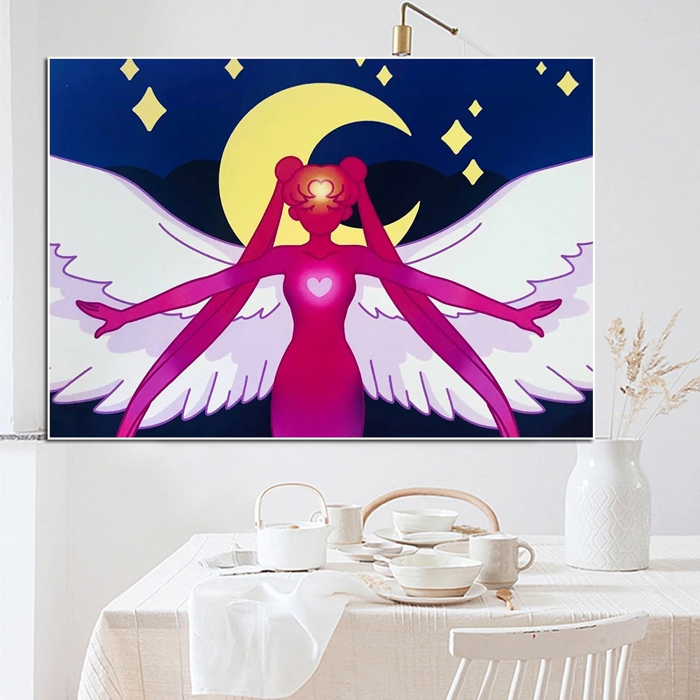 Абстрактная аниме постер Сейлор Мун печать сексуальная девушка комикс Ангел