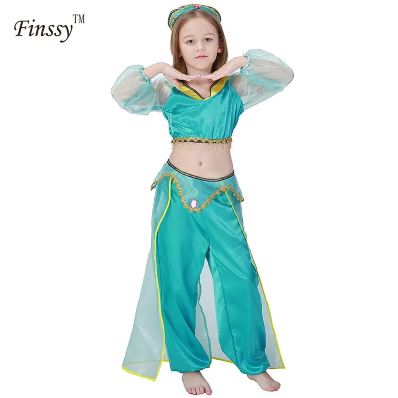 Одежда для девочек Аладдин лампа жасминовая принцесса костюмы косплей