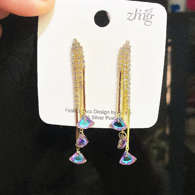 

2021 New Korean Fashion Women Earrings Golden Color Tassel Earring Eardrop Earrings for Women Temperament Jewelry Wholesale