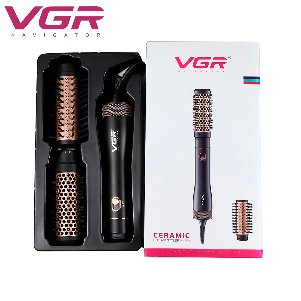 

VGR Hair Dryer Multifunctional Hot Air Brush Curler Hair Styling Tools Electric Comb Student Travel Straight Hair Comb V-559 EU