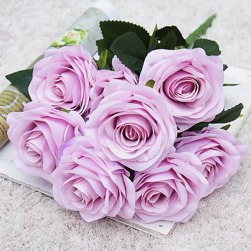 10 головок корейские свадебные розы из акации искусственные цветы для свадьбы