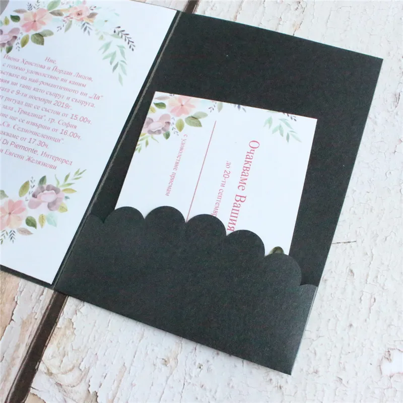 Классические темно-зеленые приглашения рождественские открытки кружева