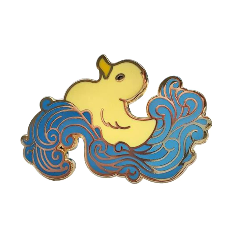 Булавка желтая утка для лацканов плавание на волнах брошь крутой и стильный