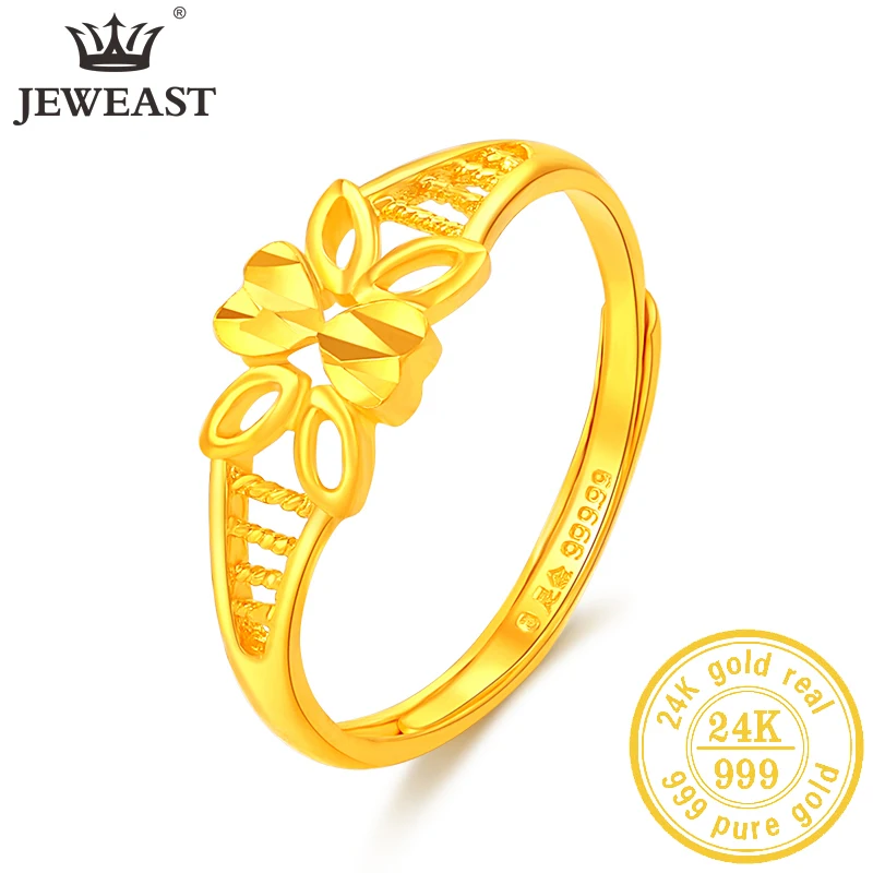 

JLZB 24K Pure Gold Ring Real AU 999 Solid Gold Rings Elegant Shiny Beautiful Upscale Trendy Classic Jewelry Hot Sell New 2020