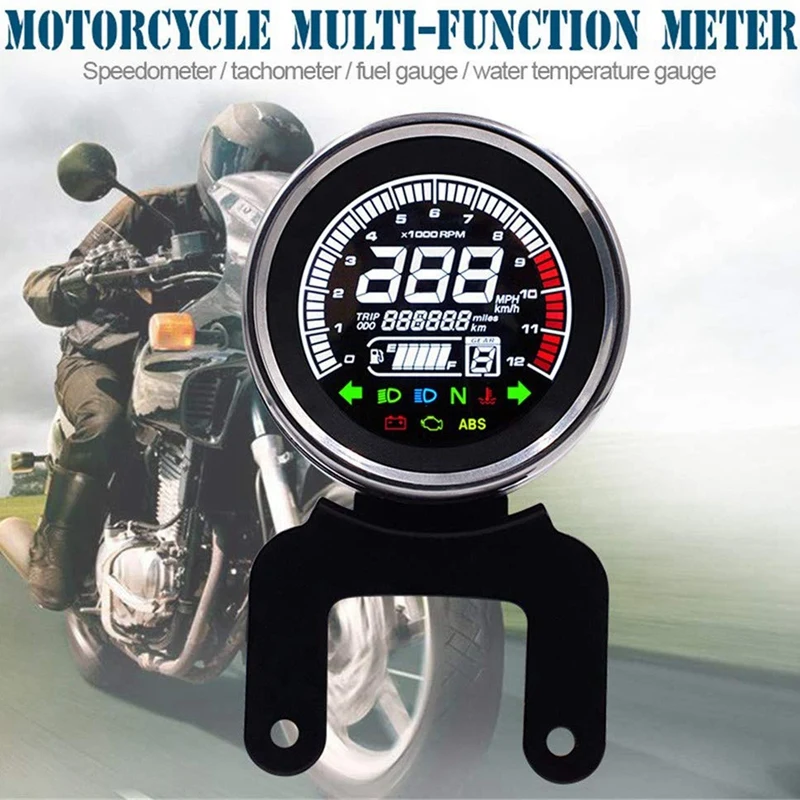 

1 Pcs 12V LCD Motorcycle Tachometer Odometer & 1 Set Fast Blow Glass Fuses Assortment Panel Mount and Fuse Holder