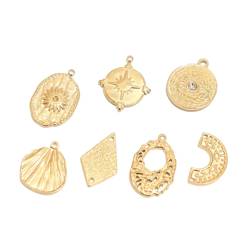 

5 шт./лот ожерелье на ногу из нержавеющей стали в виде Золотой ракушки Звезды Луны капли гудка подвески для самостоятельного изготовления со...