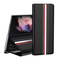 luxury leather card slot magnetic flip phone case for samsung galaxy z fold 3 5g foldable anti fall cover for samsung z fold 2