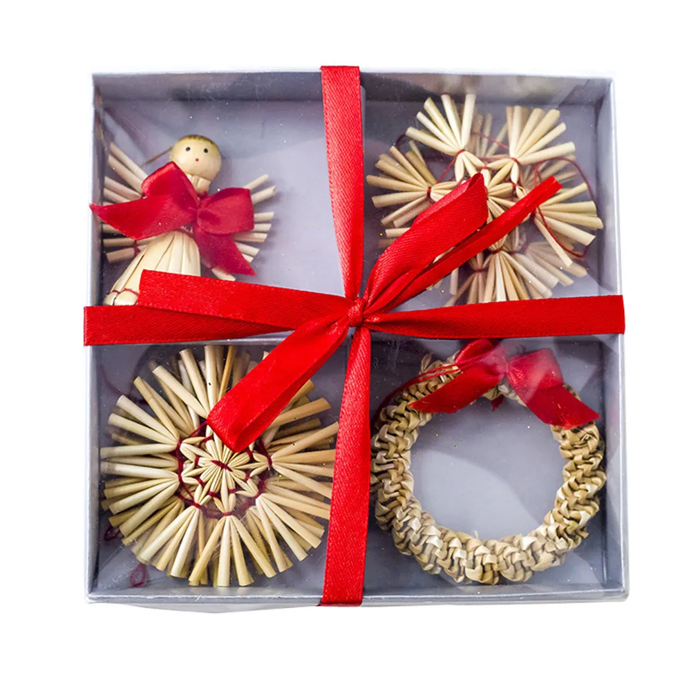 Стильное и креативное украшение из соломы в виде ангела Рождественский венок