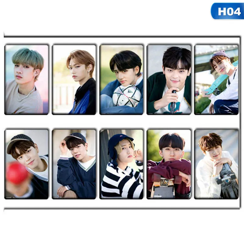 H04 10 шт./компл. KPOP Stray Kids Lomo карты фото карты наклейки фотостудия плакат подарочный канцелярский набор - Цвет: H04