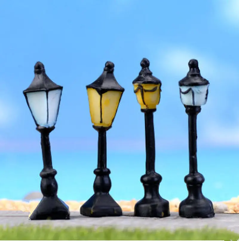 Миниатюрный уличный светильник из смолы 8 стилей имитация под старину сказочный