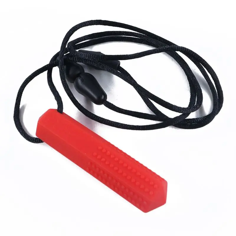 Collar de mordedor de silicona para ni&ntilde;os, colgante masticable sensorial, juguetes para autismo, TDAH, GXMB-2