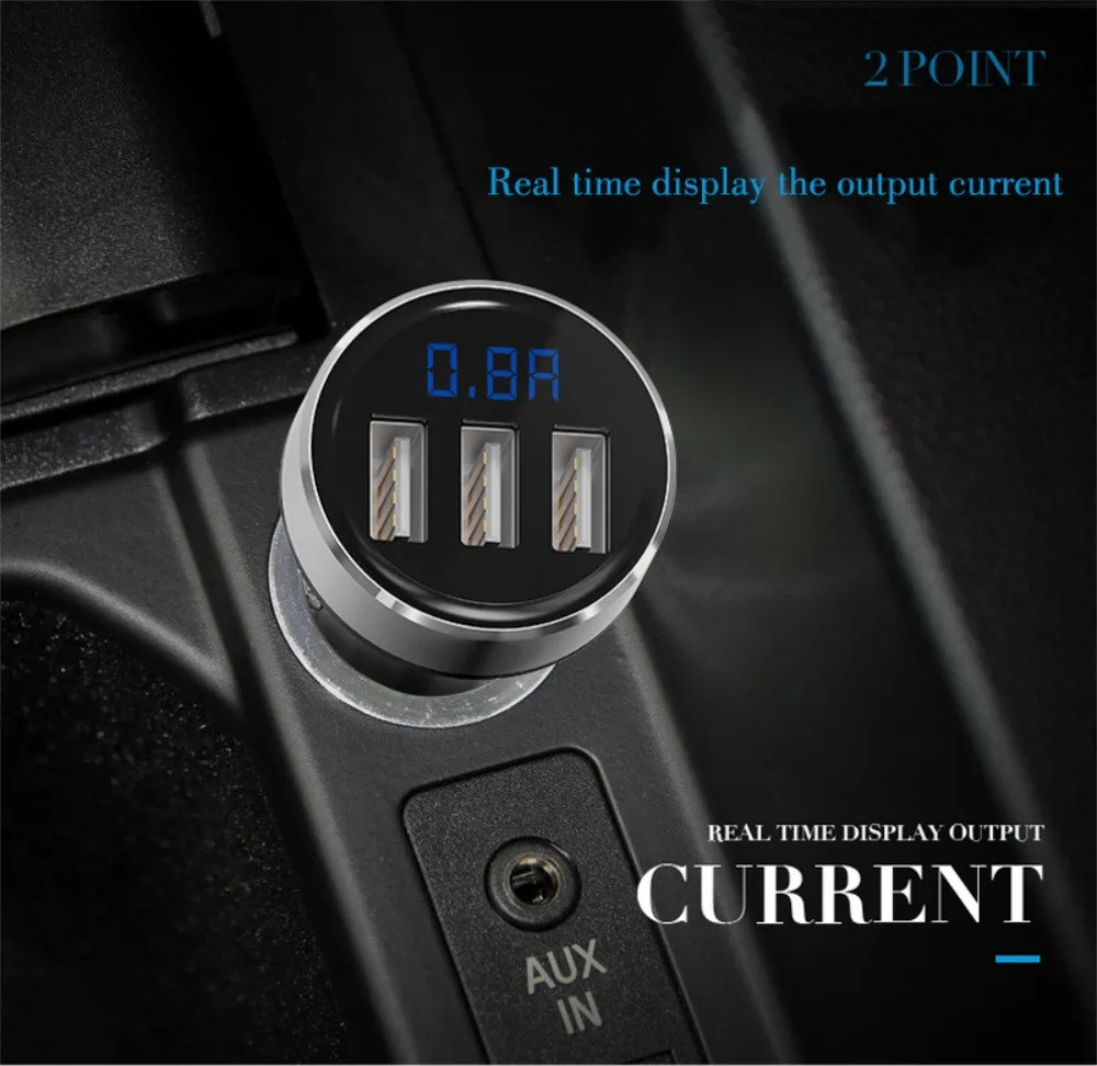 MOSUNX LEDHigh качество smart AP03 портативный 3USB порт автомобильное зарядное устройство Быстрая зарядка дорожный адаптер UQ для samsung xiaomi huawei