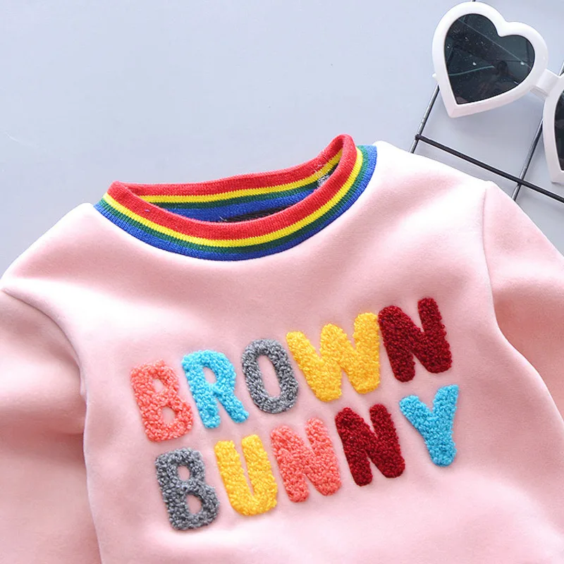 

Autumn Winter Children Thicken Cotton Baby Boys Girl Clothes Letter Jacket Pants 2Pcs/sets Kid Fashion Toddler Casual Tracksuits