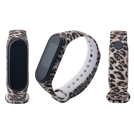Mi band 3 4 ремешок Камуфляжный силиконовый универсальный ремешок для Xiaomi mi Band 4 3 band 4 Band 3 браслет с мультяшным принтом из ТПУ - Цвет: Leopard