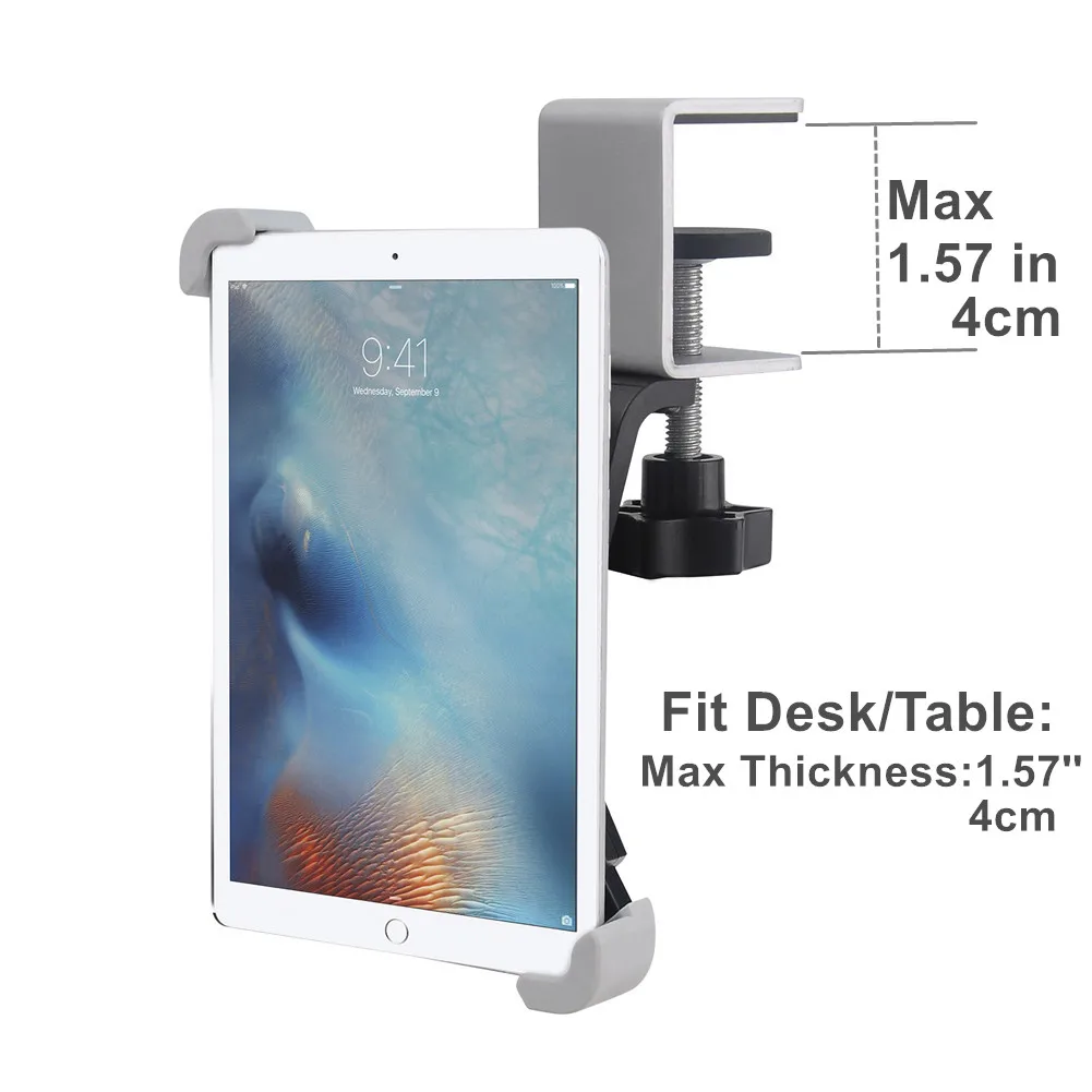 Держатель для кухонного планшета металлический зажим с вращением на 360 градусов