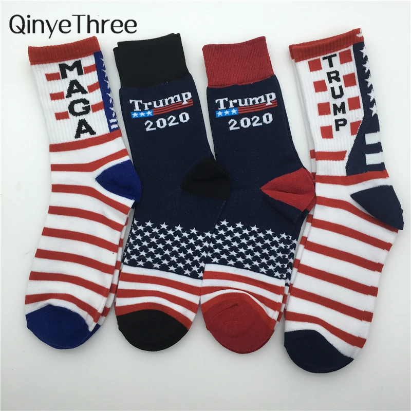 Смешные мужские креативные хлопковые носки Trump 2020 чтобы сделать Америку Великой