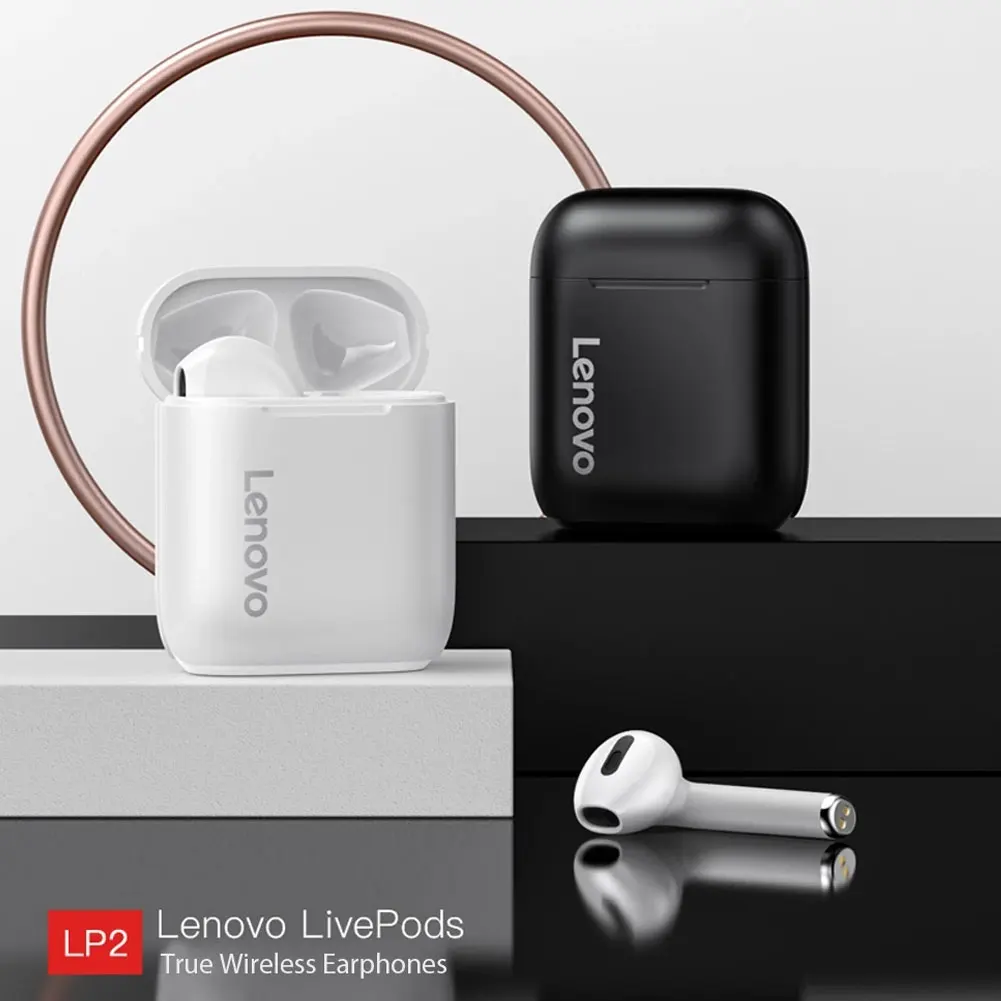 

Lenovo LP2 Wirless Bluetooth 5.0 Earphones Stereo Bass Touch Control Wireless Headphone Sports Earbuds Waterproof Headset Mic