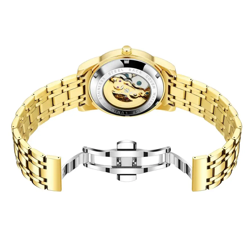 KIMSDUN мужские модные повседневные деловые автоматические механические часы полые