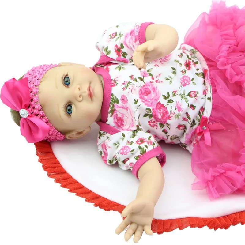 Девочка bebe Кукла reborn menina de silicone 55 см куклы карие глаза реалистичные детские