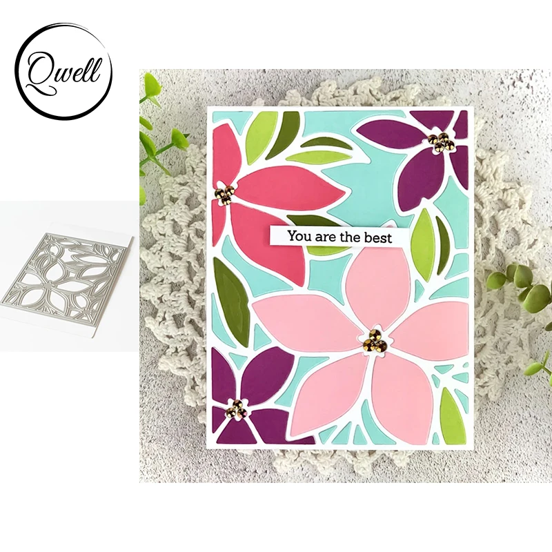 

QWELL Floral Ornament Frame Metal Cutting Dies Stencil for DIY Scrapbooking Craft Paper Embossing Dies 2020 New