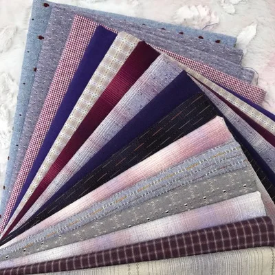 CC734-10pcs 23x33cm polychromatic the cheapest Japanese first dye washed fabric stitching dol DIY fabric plaid cotton doll cloth D30 - Цвет: CC734-10pcs
