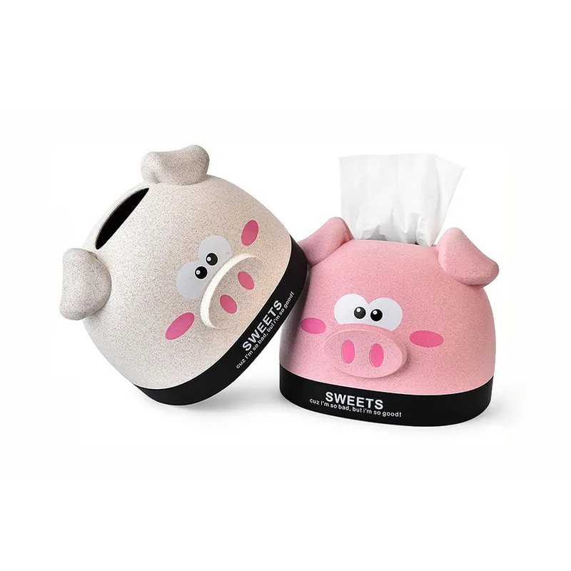 

Wheat straw tissue box cartoon cute tissue tube paper storage box creative household items carton gifts