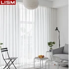 Однотонные белые толстые непрозрачные прозрачные шторы LISM для гостиной шторы из тюля для спальни для кухни вуаль декоративные шторы занавески