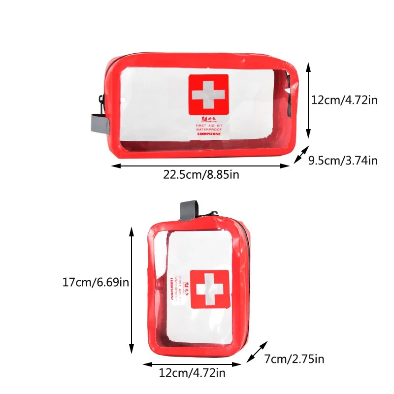 

Portable Travel bag Outdoor Camping Survival Medical Bag Big Capacity PVC Transparent Empty First Aid Kit Emergency Medical Box