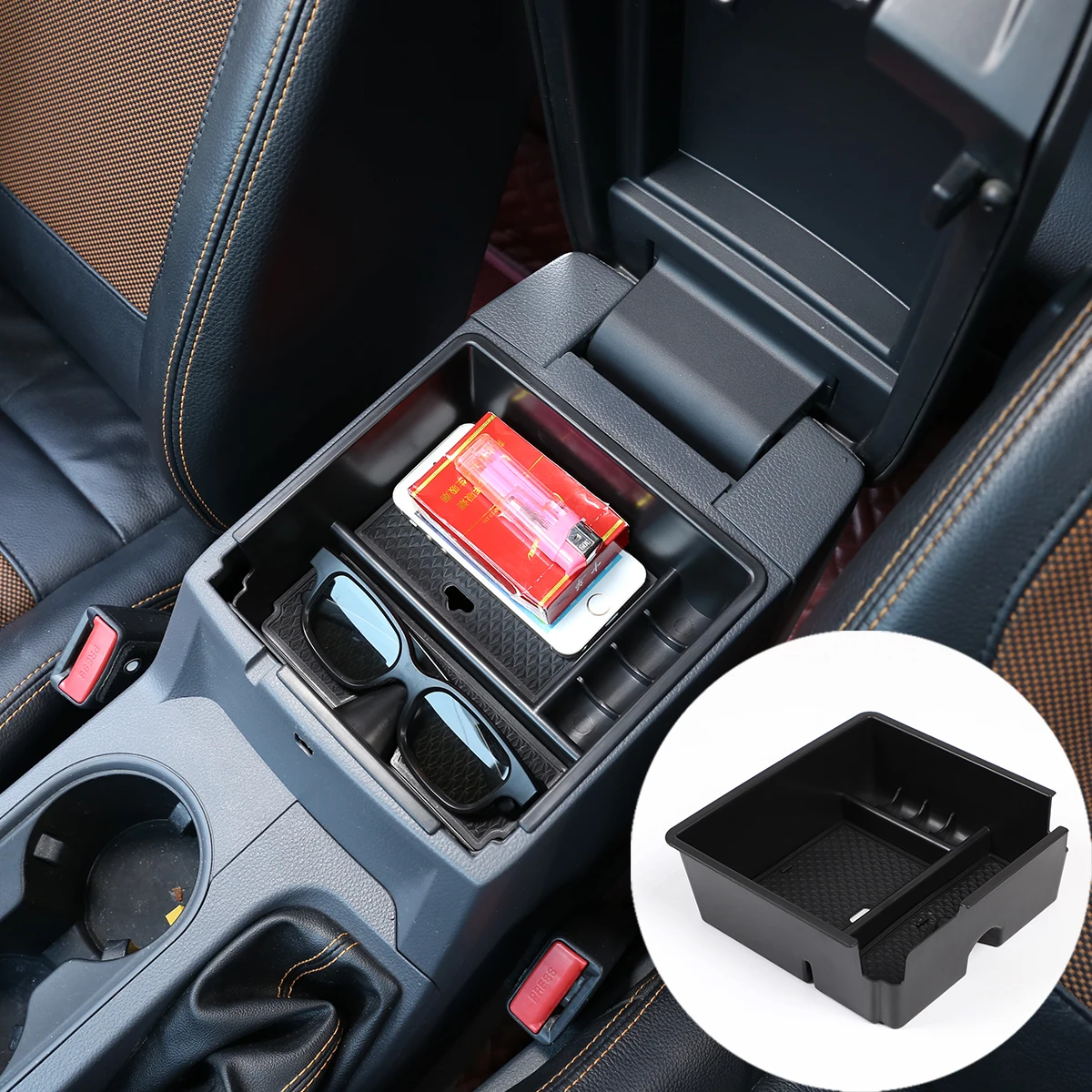 

Car Armrest Storage Box For Ford Ranger 2011-2021Central Control Armrest Box Auto Interior Styling Accessories ABS Plastic Black