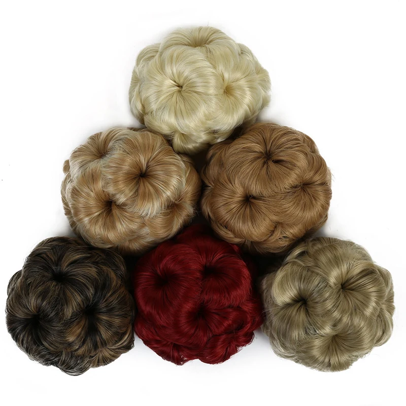 Женский шиньон MEIFAN с 9 цветами кудрявый пончиком для конского хвоста