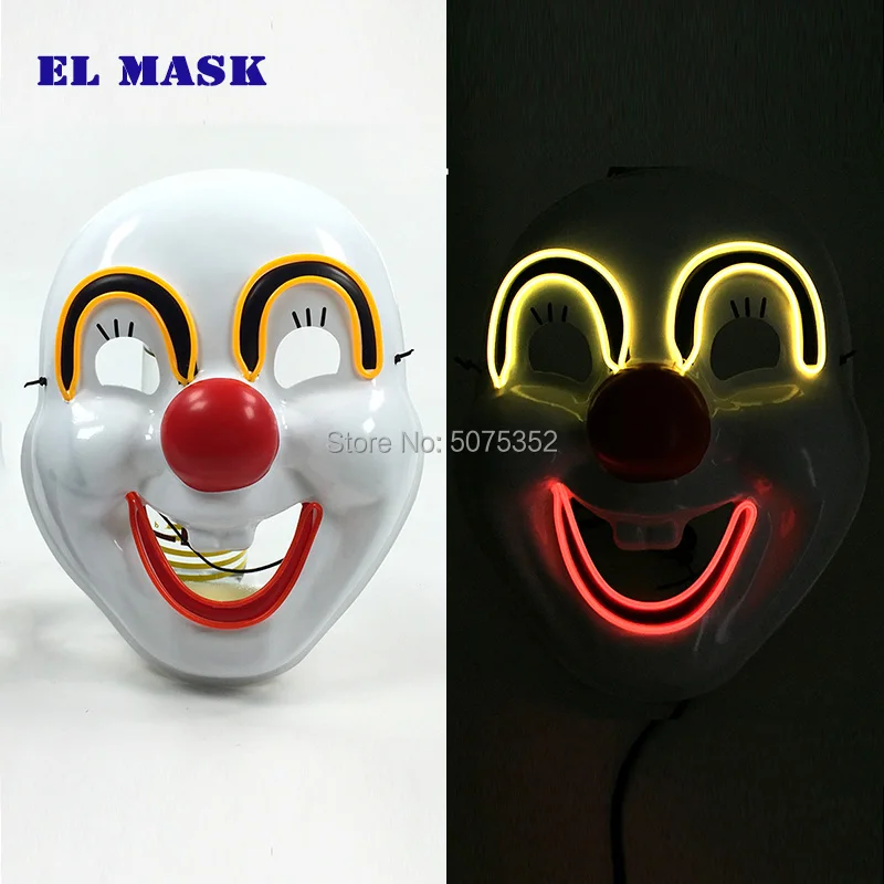 GZYUCHAO EL Smile Joker маска счастливого клоуна светящаяся для детей и взрослых мигающая