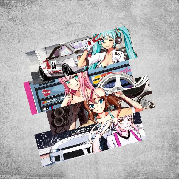 4 шт. стикер для стайлинга автомобиля Lovely Girl AE86 JDM Racing Anime Auto Oil Tank Window Body Vinyl