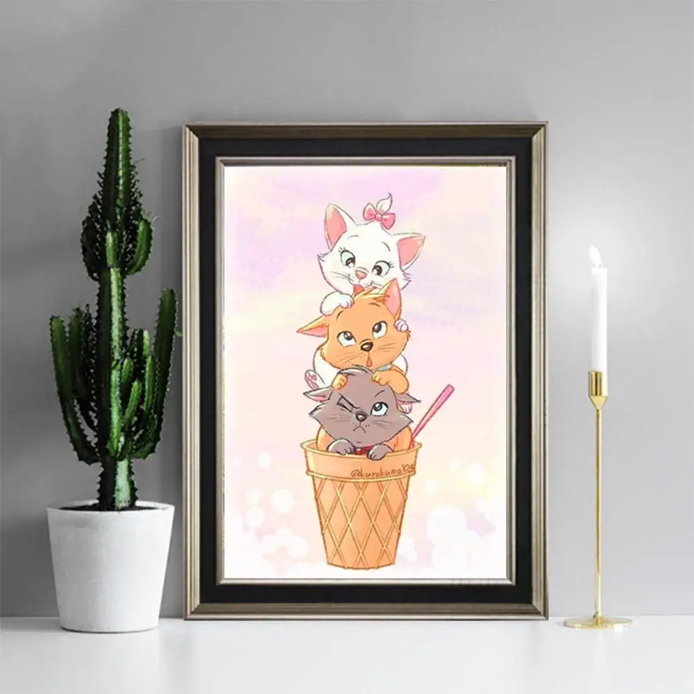 Мультяшный кот узор 5D сделай сам полностью алмазная вышивка мозаика украшение