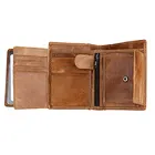 Мужской бумажник из воловьей кожи, короткий кошелек на молнии, с отделением для монет, масляного воска, для ID, кредитов, держатель для карт