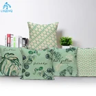 Тропическое зеленое растение монстера Животные Олень диван домашняя гостиная Подушка Наволочка