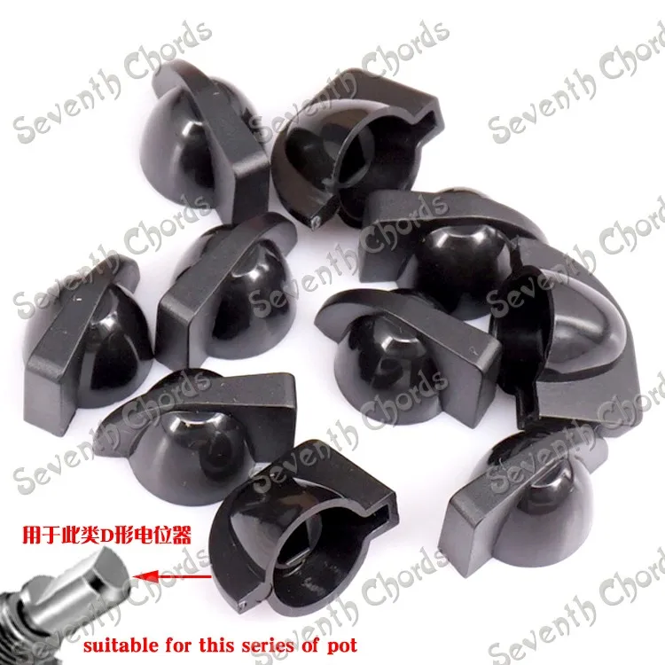 

20 Pcs D Shaft Chicken Head Amplifiers Knobs Buttons for Bass Guitar - Black