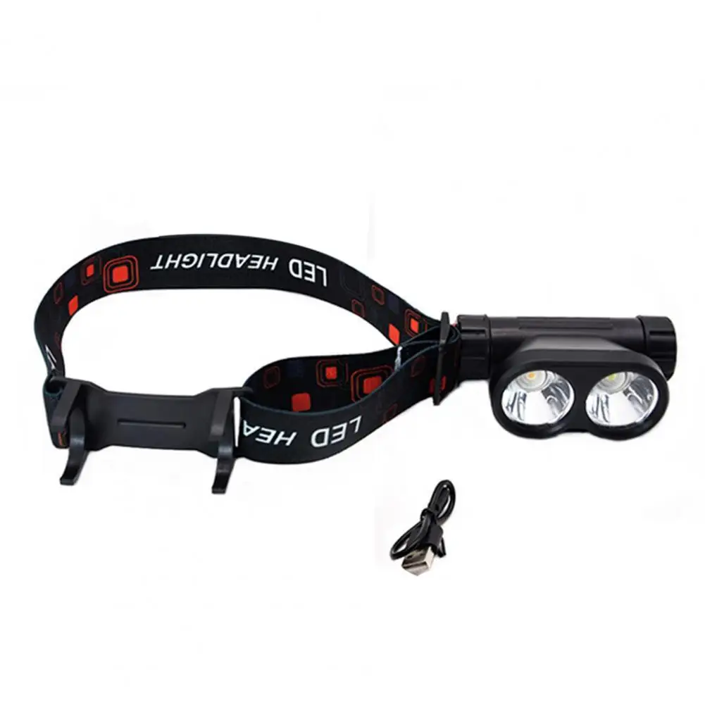 

50%HOT USB Rechargeable Double Headlamp Magnetic Head-Mounted Lamp for Outdoor Sports